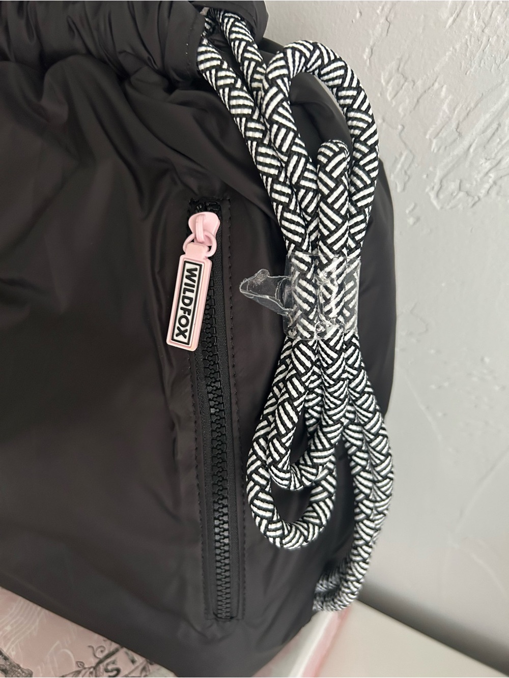 Wildfox Black Quilted Tote with Patterned Side Straps - Picture 2 of 6
